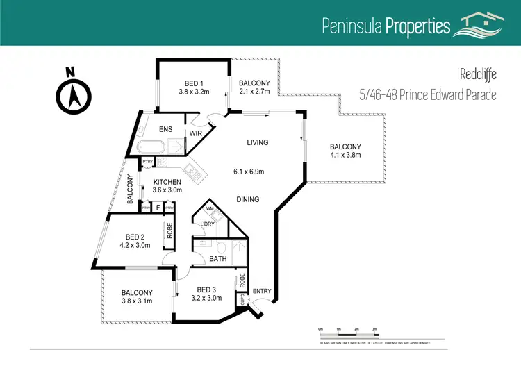 Floorplan of Homely unit listing, 5/46-48 Prince Edward Parade, Redcliffe QLD 4020