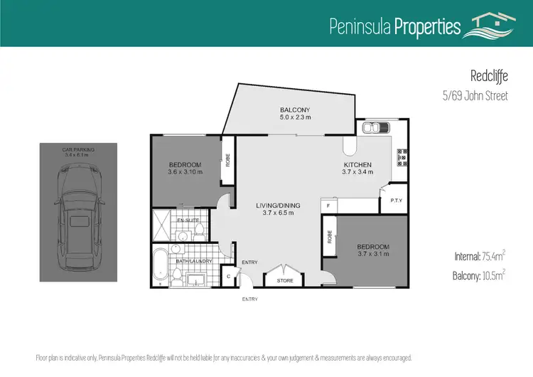 Floorplan of Homely unit listing, 5/69 John Street, Redcliffe QLD 4020