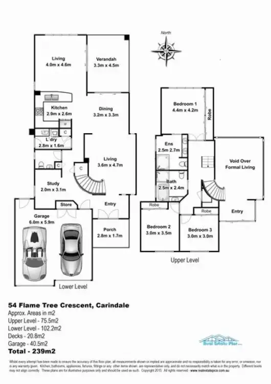 Floorplan of Homely house listing, 54 FLAME TREE CRESCENT, Carindale QLD 4152