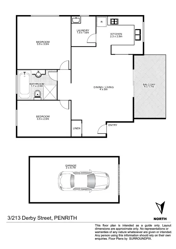 Floorplan of Homely unit listing, 3/213 Derby St, Penrith NSW 2750