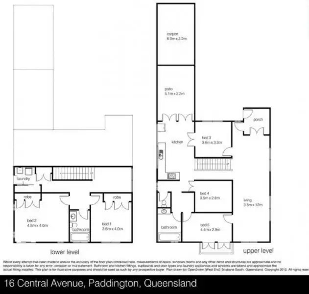 Floorplan of Homely house listing, 16 Central Avenue, Paddington QLD 4064