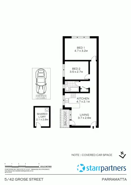 Floorplan of Homely unit listing, 5/42 Grose St, North Parramatta NSW 2151
