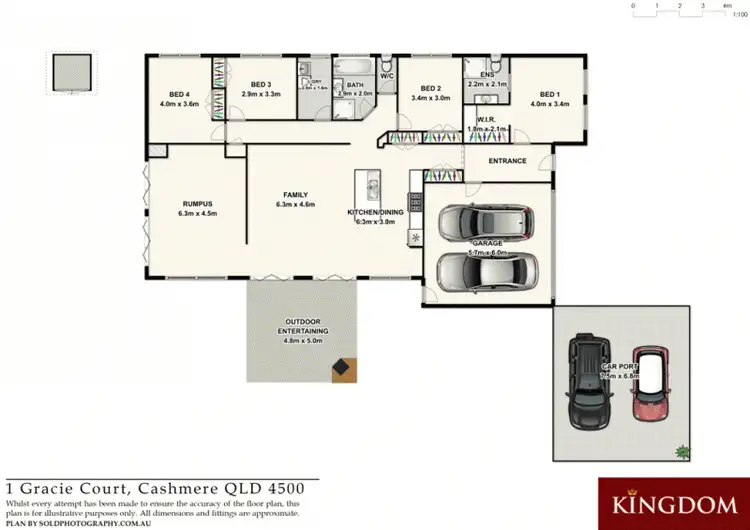Floorplan of Homely house listing, 1 Gracie Ct, Cashmere QLD 4500