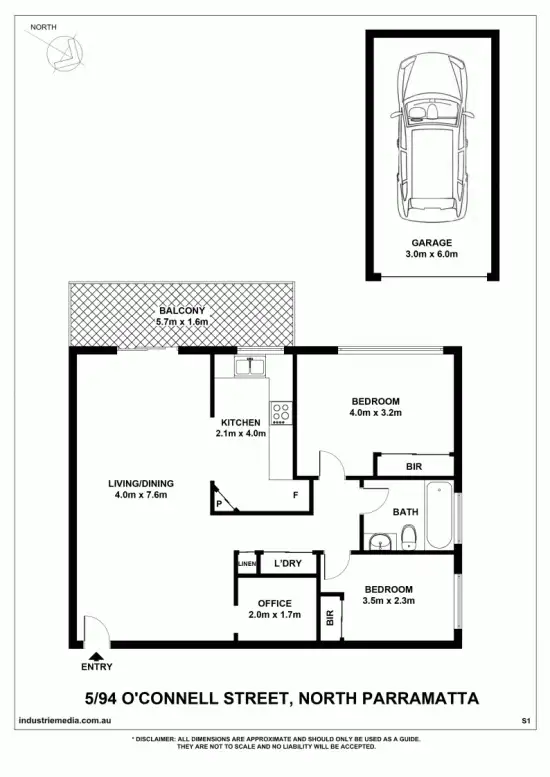 Floorplan of Homely unit listing, 5/94 O'Connell Street, North Parramatta NSW 2151