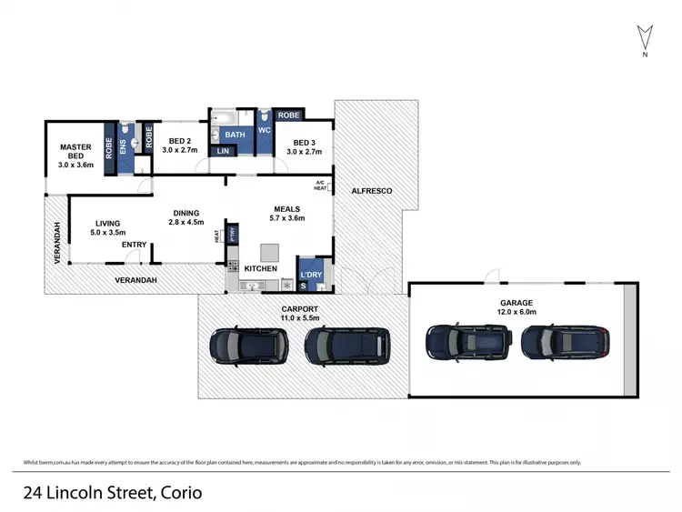 Floorplan of Homely house listing, 24 Lincoln Street, Corio VIC 3214