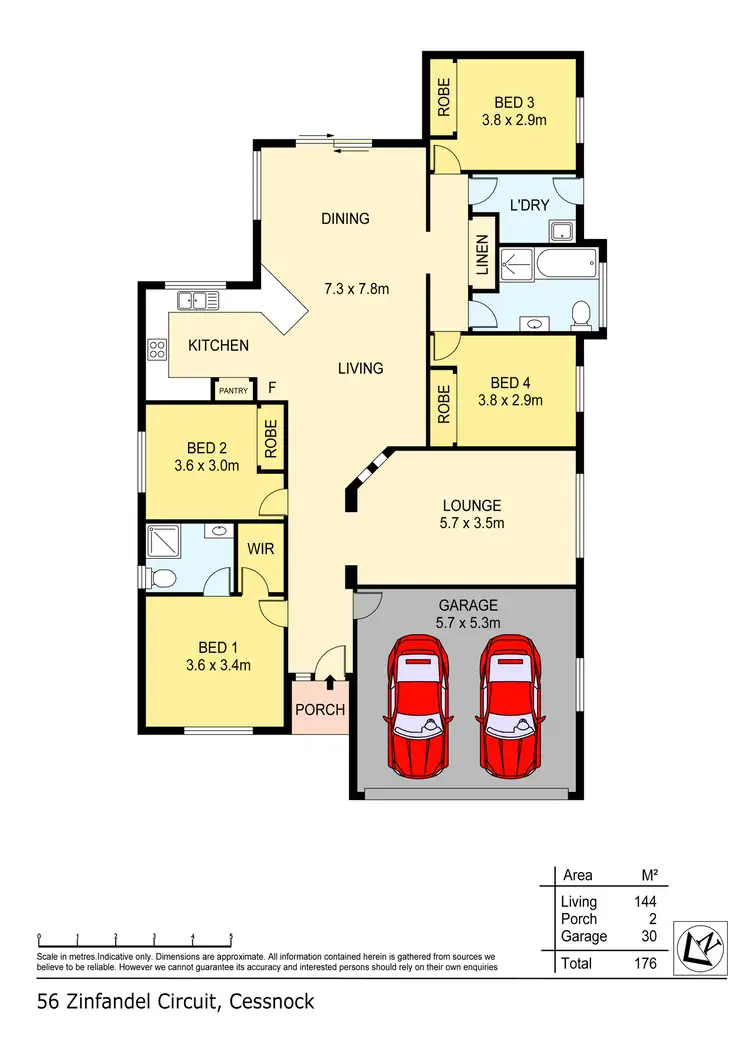 Floorplan of Homely house listing, 56 Zinfandel Circuit, Cessnock NSW 2325