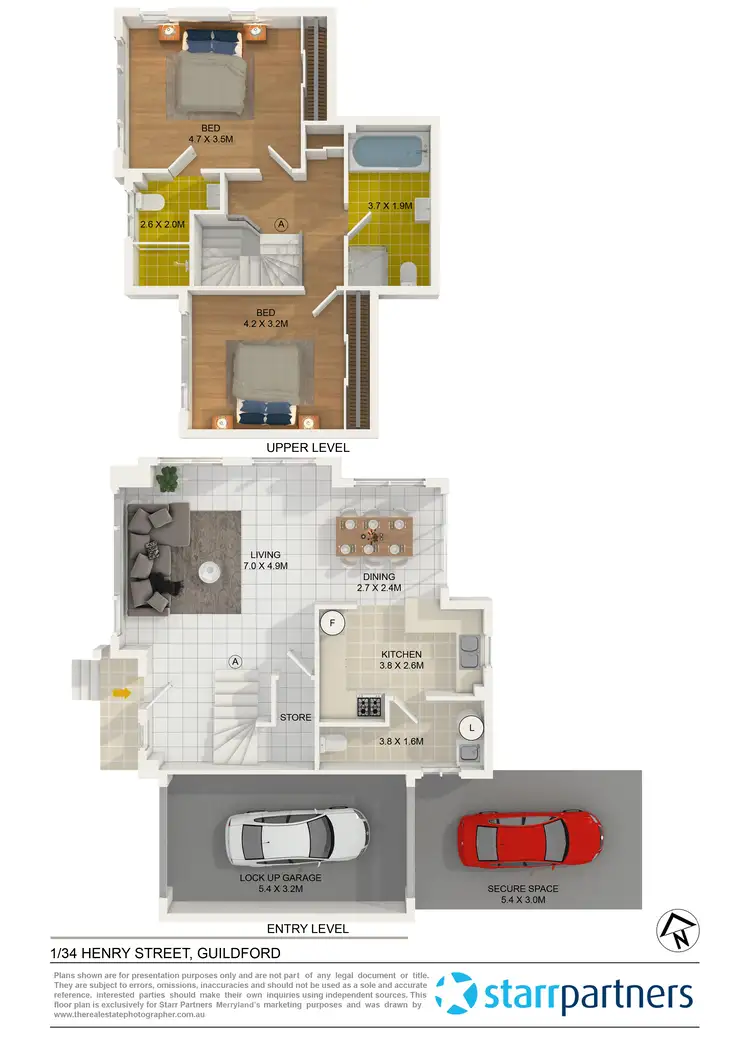 Floorplan of Homely townhouse listing, 1/34-36 Henry Street, Guildford NSW 2161
