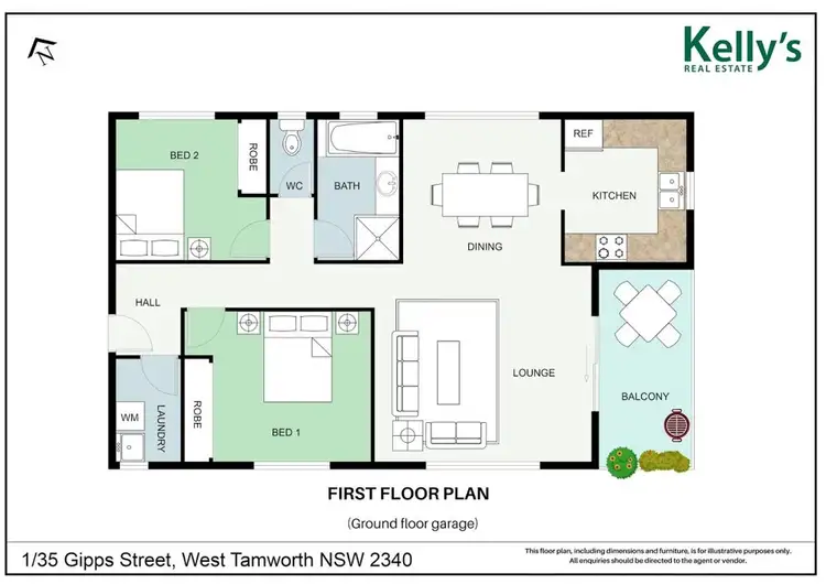 Floorplan of Homely unit listing, 1/35 Gipps Street, West Tamworth NSW 2340