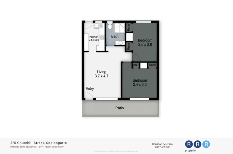 Floorplan of Homely unit listing, 2/5 Churchill Street, Kirra QLD 4225