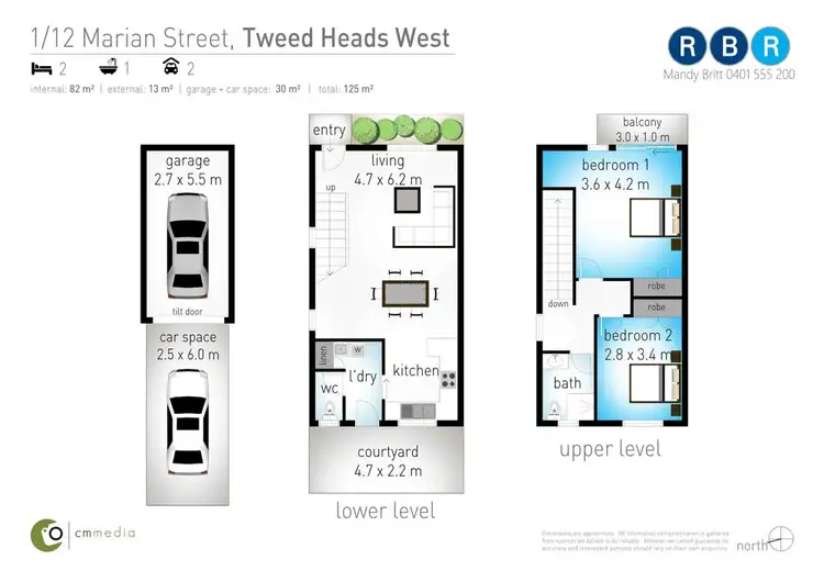 Floorplan of Homely townhouse listing, 1/12 Marian Street, Tweed Heads West NSW 2485