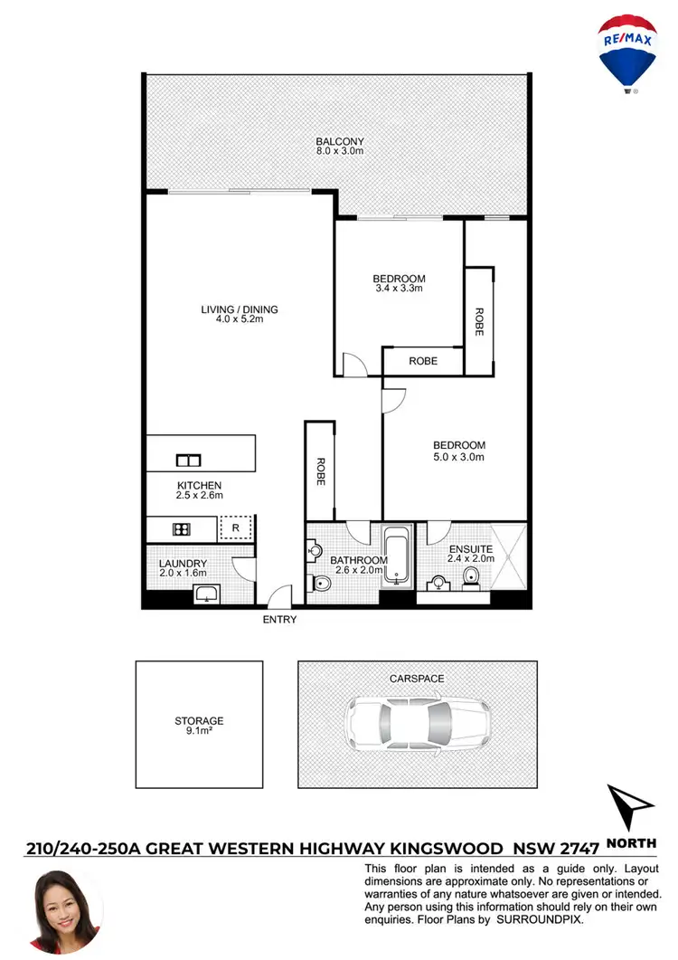 Floorplan of Homely unit listing, 210/240-250 GREAT WESTERN HIGHWAY, Kingswood NSW 2747