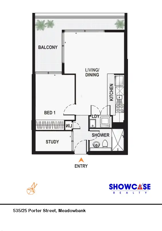Floorplan of Homely unit listing, 535/25 Porter St, Ryde NSW 2112