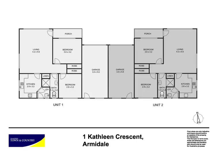 Floorplan of Homely semi-detached listing, 1-2/21 Chestnut Avenue, Armidale NSW 2350