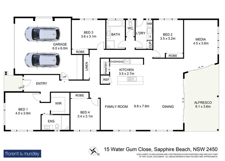 Floorplan of Homely house listing, 15 Watergum Close, Sapphire Beach NSW 2450