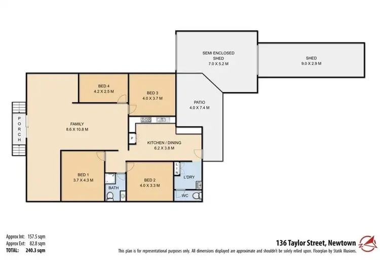 Floorplan of Homely house listing, 136 Taylor Street, Newtown QLD 4350