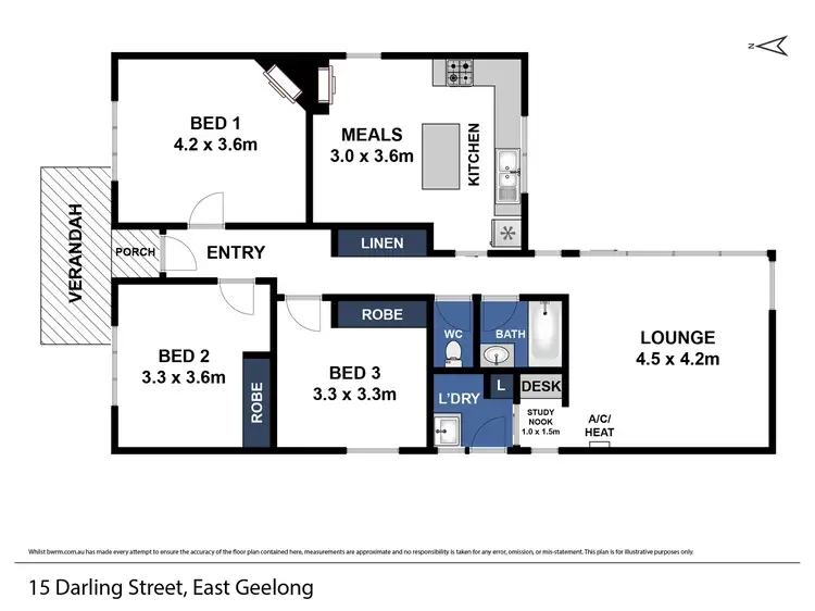 Floorplan of Homely house listing, 15 Darling Street, East Geelong VIC 3219