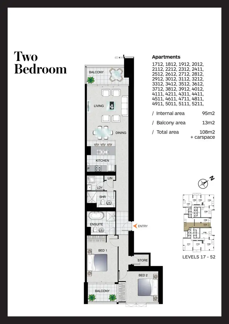 Floorplan of Homely apartment listing, 3012/2 Como Crescent, Southport QLD 4215