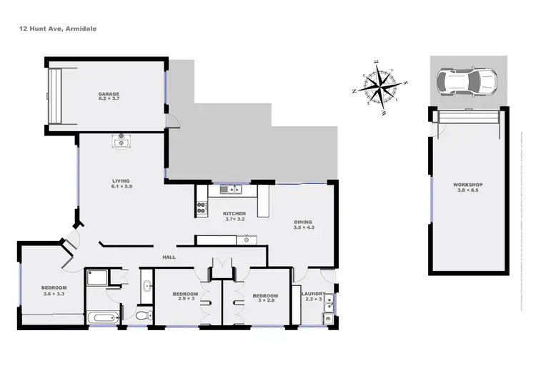Floorplan of Homely house listing, 12 Hunt Avenue, Armidale NSW 2350