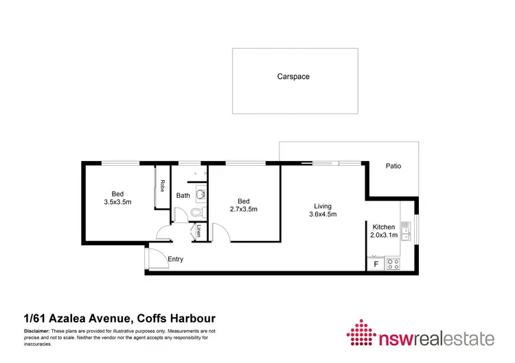 Floorplan of Homely unit listing, 1/61 Azalea Avenue, Coffs Harbour NSW 2450