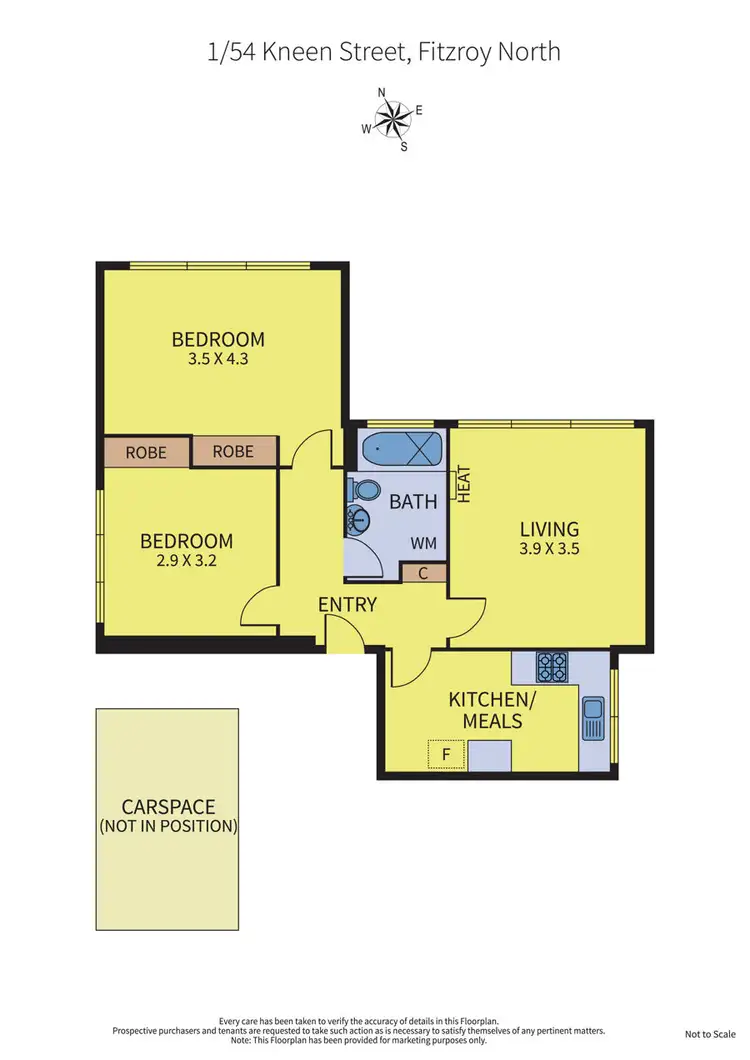Floorplan of Homely apartment listing, 1/54 Kneen St, Fitzroy North VIC 3068