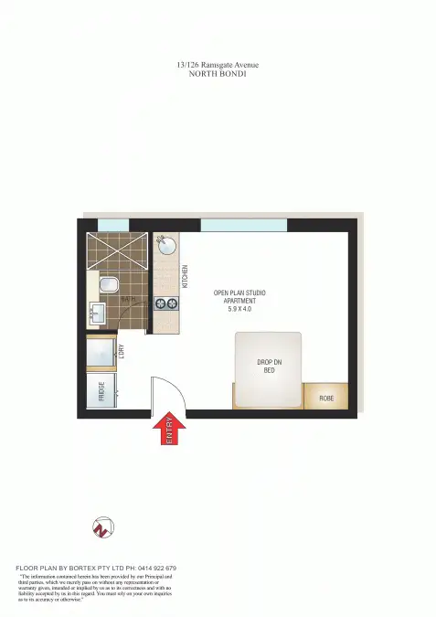 Floorplan of Homely unit listing, 13/126 Ramsgate Avenue, Bondi Beach NSW 2026