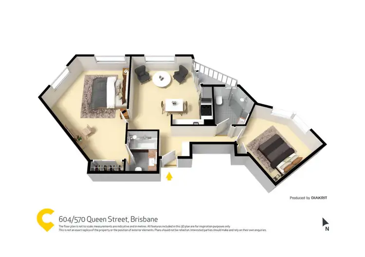 Floorplan of Homely apartment listing, 604/570 Queen Street, Brisbane City QLD 4000