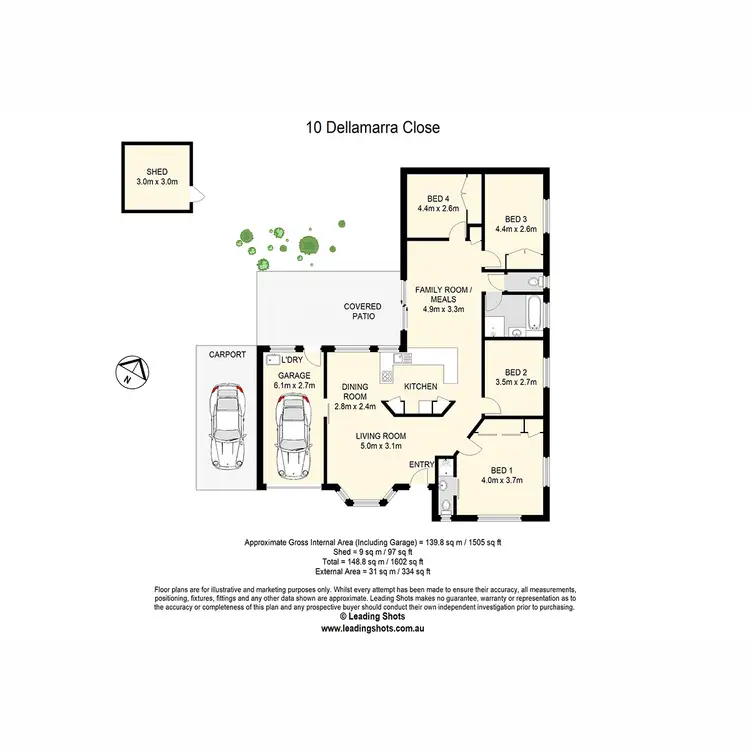 Floorplan of Homely house listing, 10 Dellamarra Close, Alexandra Hills QLD 4161