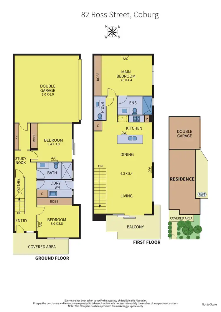 Floorplan of Homely townhouse listing, 82 Ross Street, Coburg VIC 3058