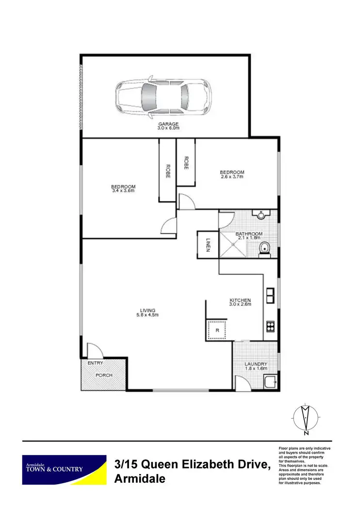 Floorplan of Homely unit listing, 3/15 Queen Elizabeth Drive, Armidale NSW 2350