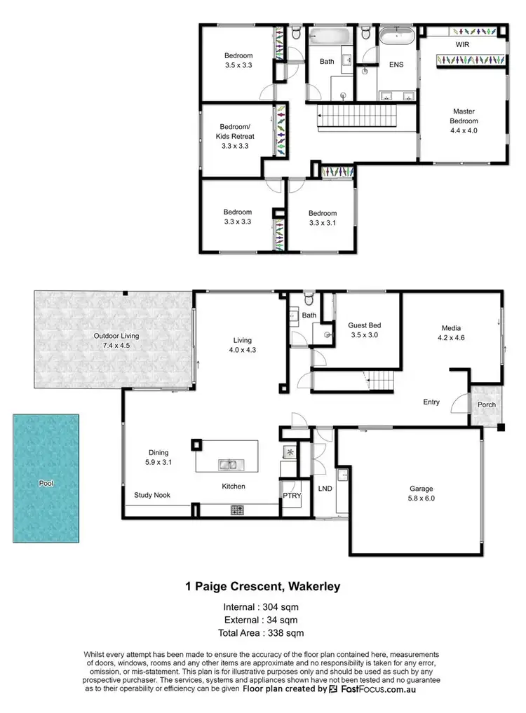 Floorplan of Homely house listing, 1 Paige Crescent, Wakerley QLD 4154