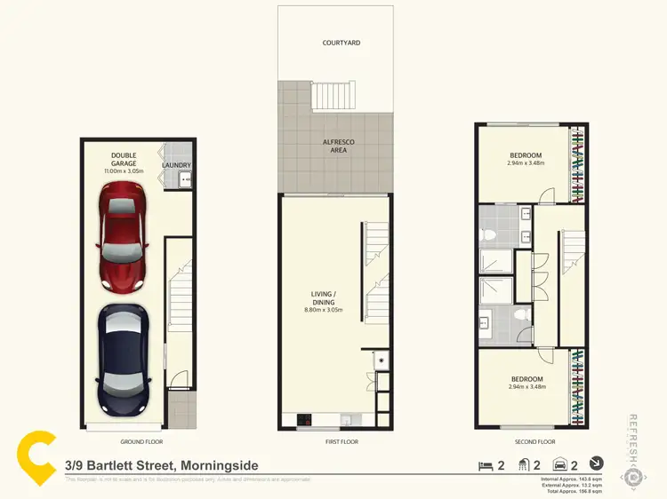 Floorplan of Homely townhouse listing, 3/9 Bartlett Street, Morningside QLD 4170