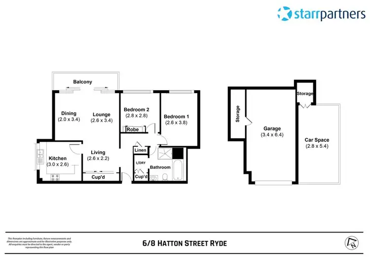 Floorplan of Homely unit listing, 6/8 Hatton Street, Ryde NSW 2112