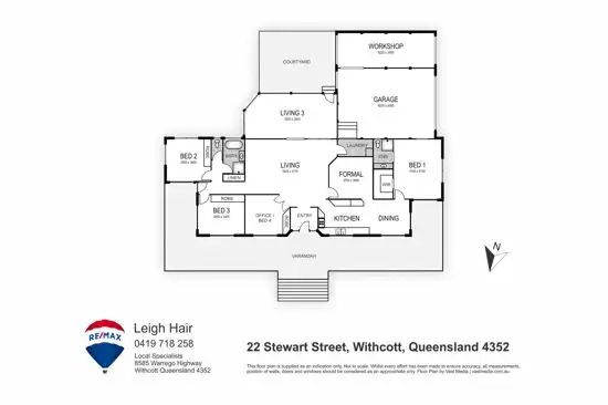 Floorplan of Homely house listing, 22 Stewart Street, Withcott QLD 4352