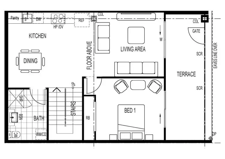Floorplan of Homely unit listing, 1/23 Trafalgar Lane, Woolgoolga NSW 2456