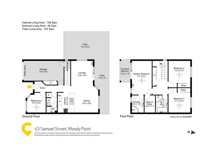 Floorplan of Homely townhouse listing, 1/2 Samuel Street, Woody Point QLD 4019