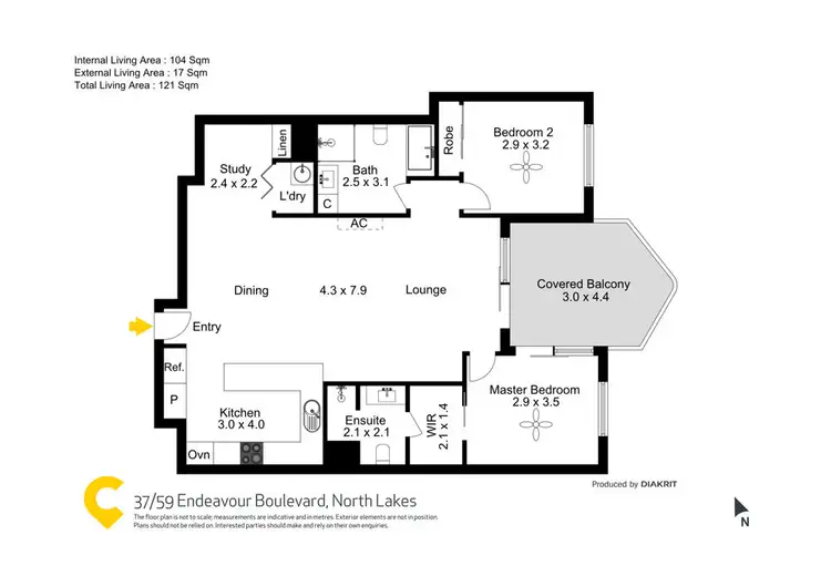 Floorplan of Homely unit listing, 37/59 Endeavour Boulevard, North Lakes QLD 4509