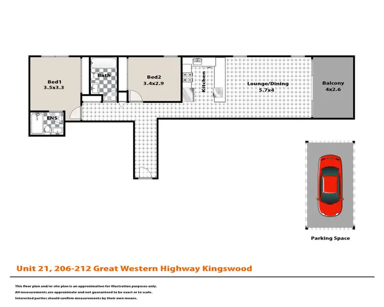 Floorplan of Homely unit listing, 21/206-212 Great Western Highway, Kingswood NSW 2747