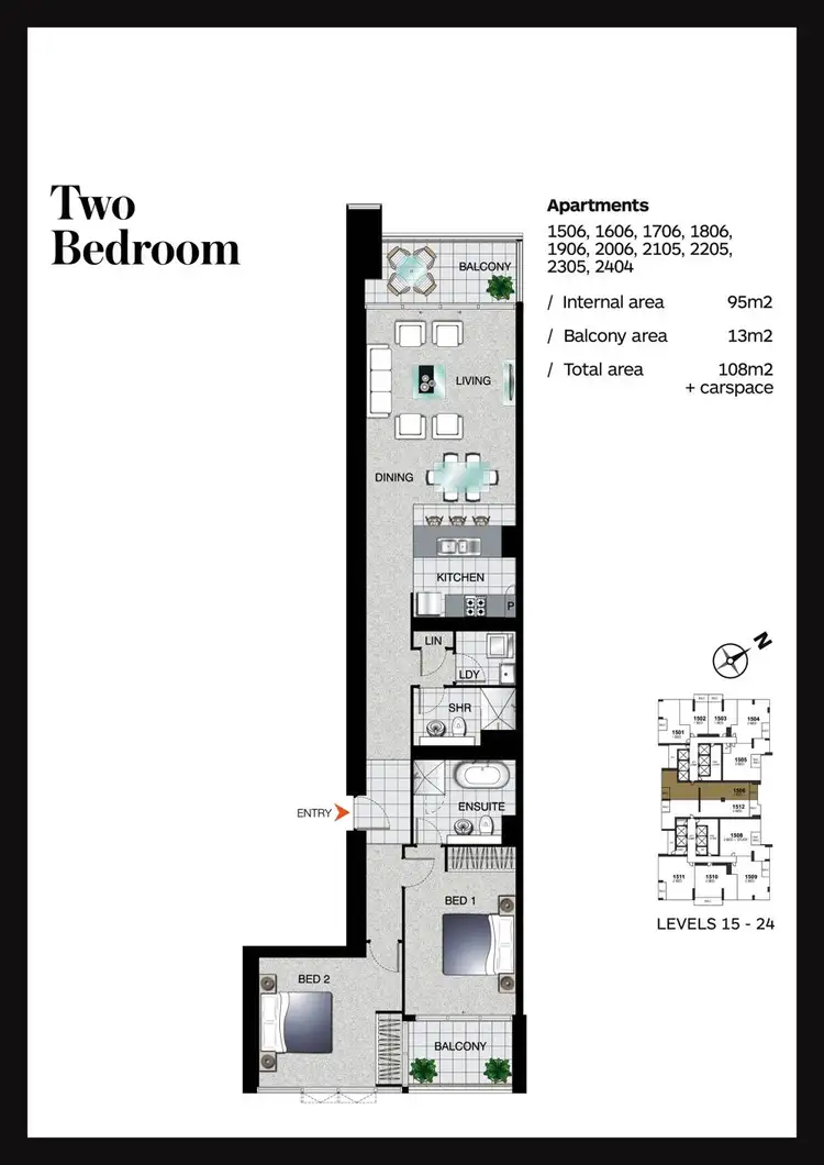 Floorplan of Homely apartment listing, 2105/2 Como Crescent, Southport QLD 4215