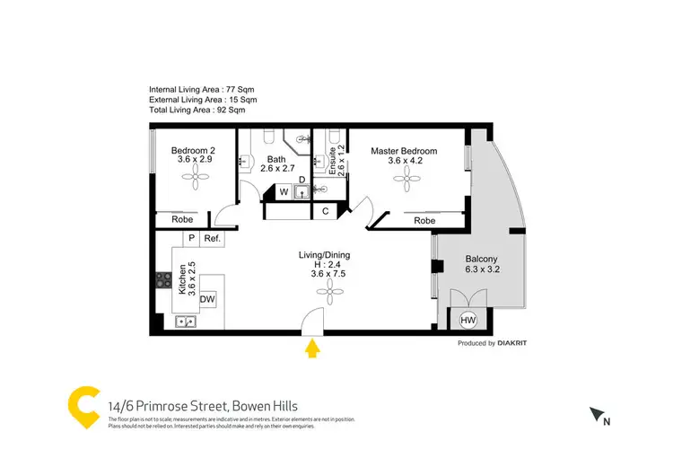 Floorplan of Homely apartment listing, 14/6 Primrose Street, Bowen Hills QLD 4006