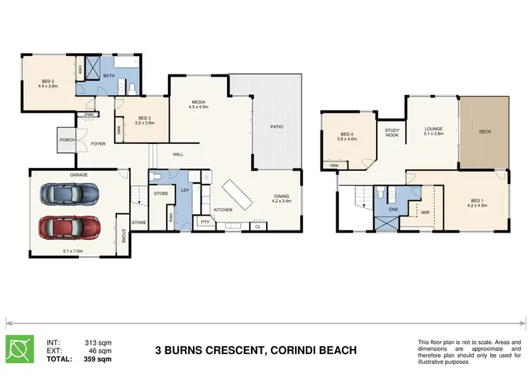 Floorplan of Homely house listing, 3 Burns Crescent, Corindi Beach NSW 2456