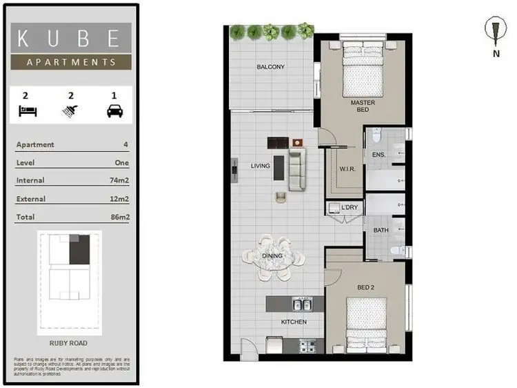 Floorplan of Homely unit listing, 4/10 Ruby Road, Mitchelton QLD 4053