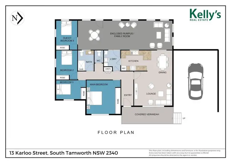Floorplan of Homely house listing, 13 Karloo Street, South Tamworth NSW 2340