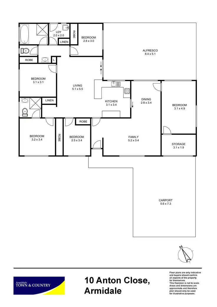 Floorplan of Homely house listing, 10 Anton Close, Armidale NSW 2350