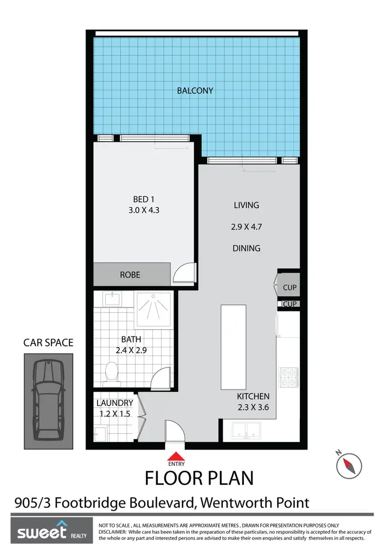 Floorplan of Homely unit listing, 705/3 Footbridge Boulevard, Wentworth Point NSW 2127