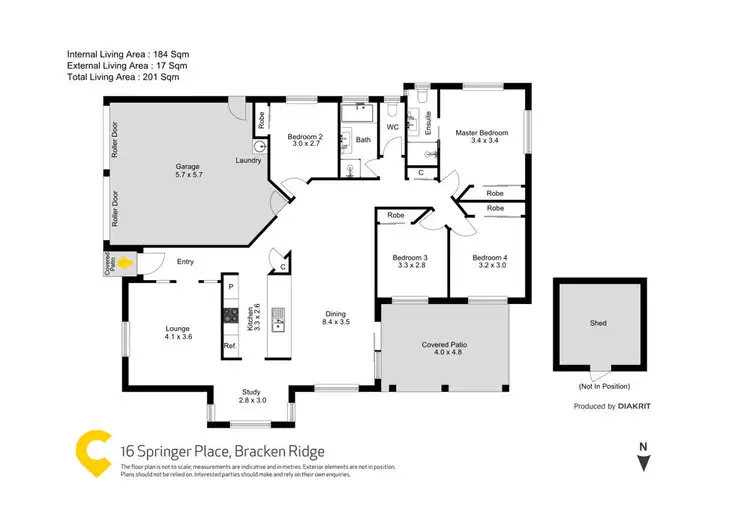 Floorplan of Homely house listing, 16 Springer Place, Bracken Ridge QLD 4017