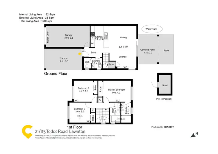 Floorplan of Homely townhouse listing, 21/115 Todds Road, Lawnton QLD 4501