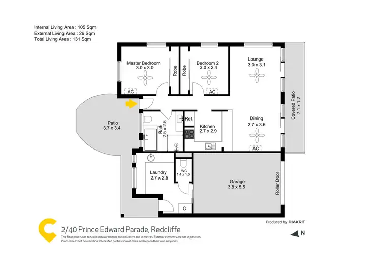 Floorplan of Homely unit listing, 2/40 Prince Edward Parade, Redcliffe QLD 4020