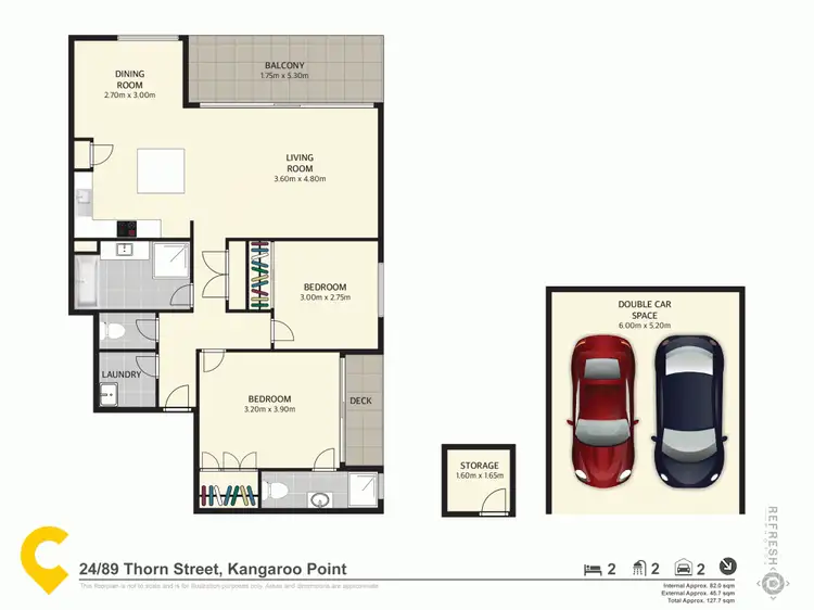 Floorplan of Homely unit listing, 24/89 Thorn Street, Kangaroo Point QLD 4169