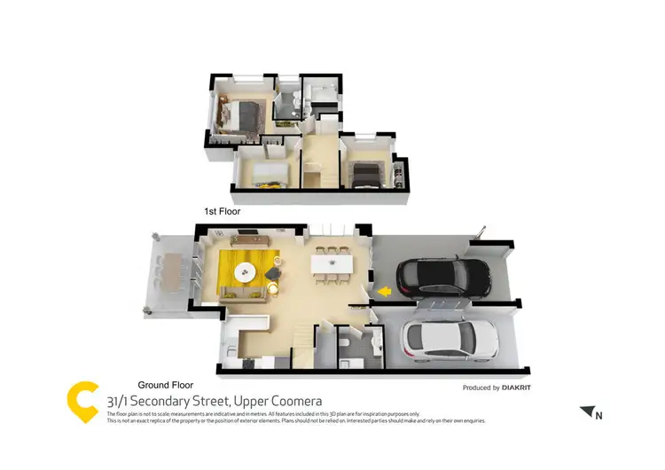Floorplan of Homely townhouse listing, 31/1 Secondary Street, Upper Coomera QLD 4209