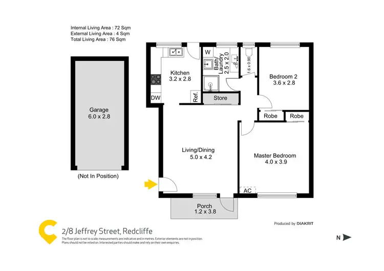 Floorplan of Homely unit listing, 2/8 Jeffrey St, Redcliffe QLD 4020